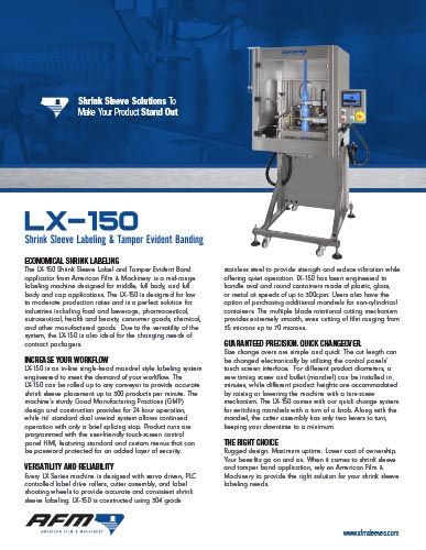 Brochure for the LX-150