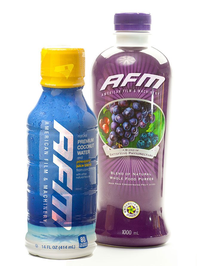 Beverages with shrink sleeve labels and tamper-evident bands applied